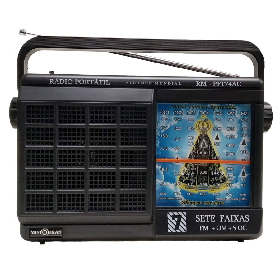 R?DIO PORT?TIL MOTOBRAS RMPFT74AC – 7 FAIXAS, FAIXA EXCLUSIVA R?DIO APARECIDA